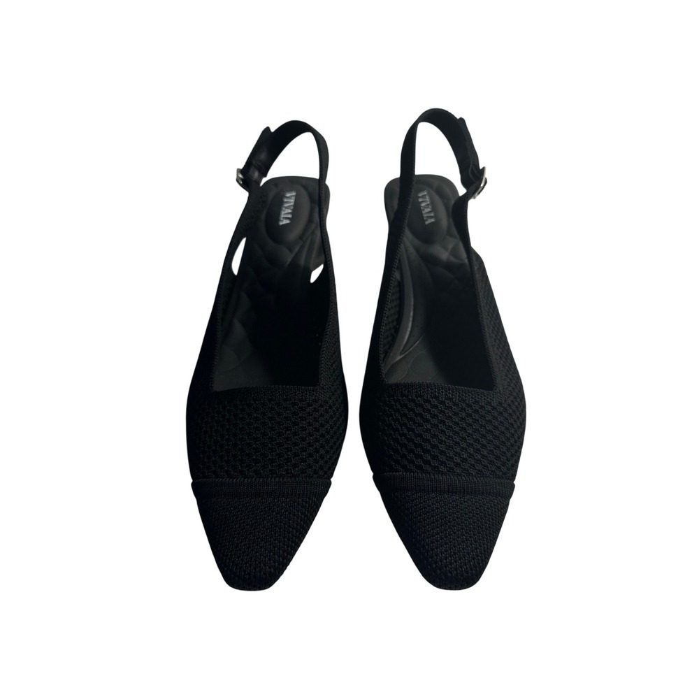 Vivaia Leah Pro Pointed Toe Slingback Sandal Size 41 9.5 Black Knit Arch Support - Picture 4 of 10